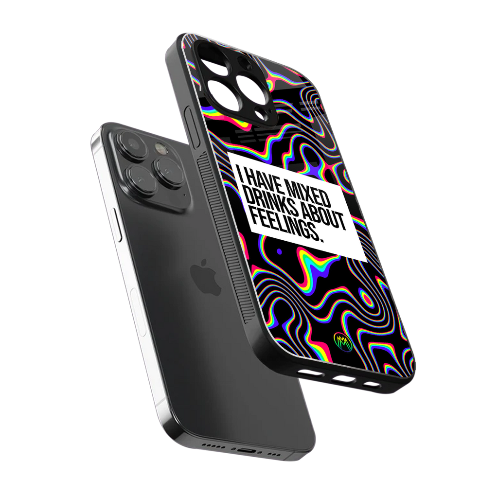 mixed emotions back phone cover | glass case for iphone 16 pro