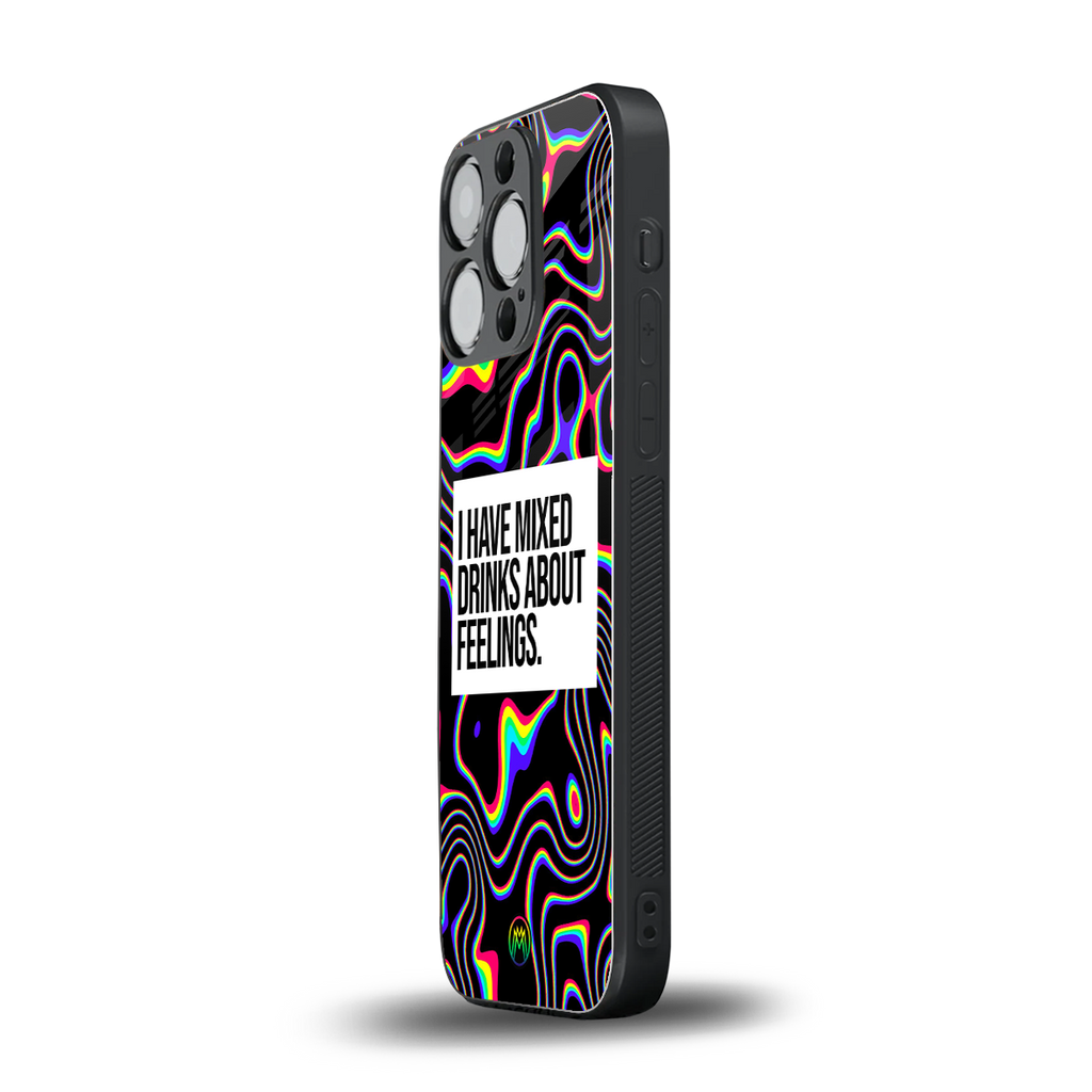mixed emotions back phone cover | glass case for iphone 16 pro