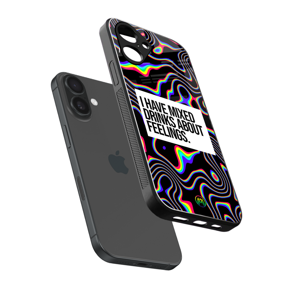 mixed emotions back phone cover | glass case for iphone 16