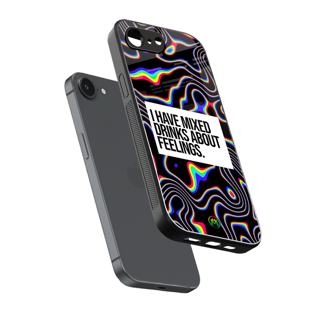mixed emotions back phone cover | glass case for iphone 16e
