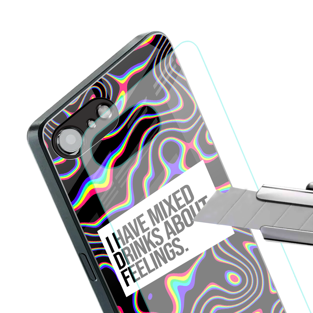 mixed emotions back phone cover | glass case for iphone 16e