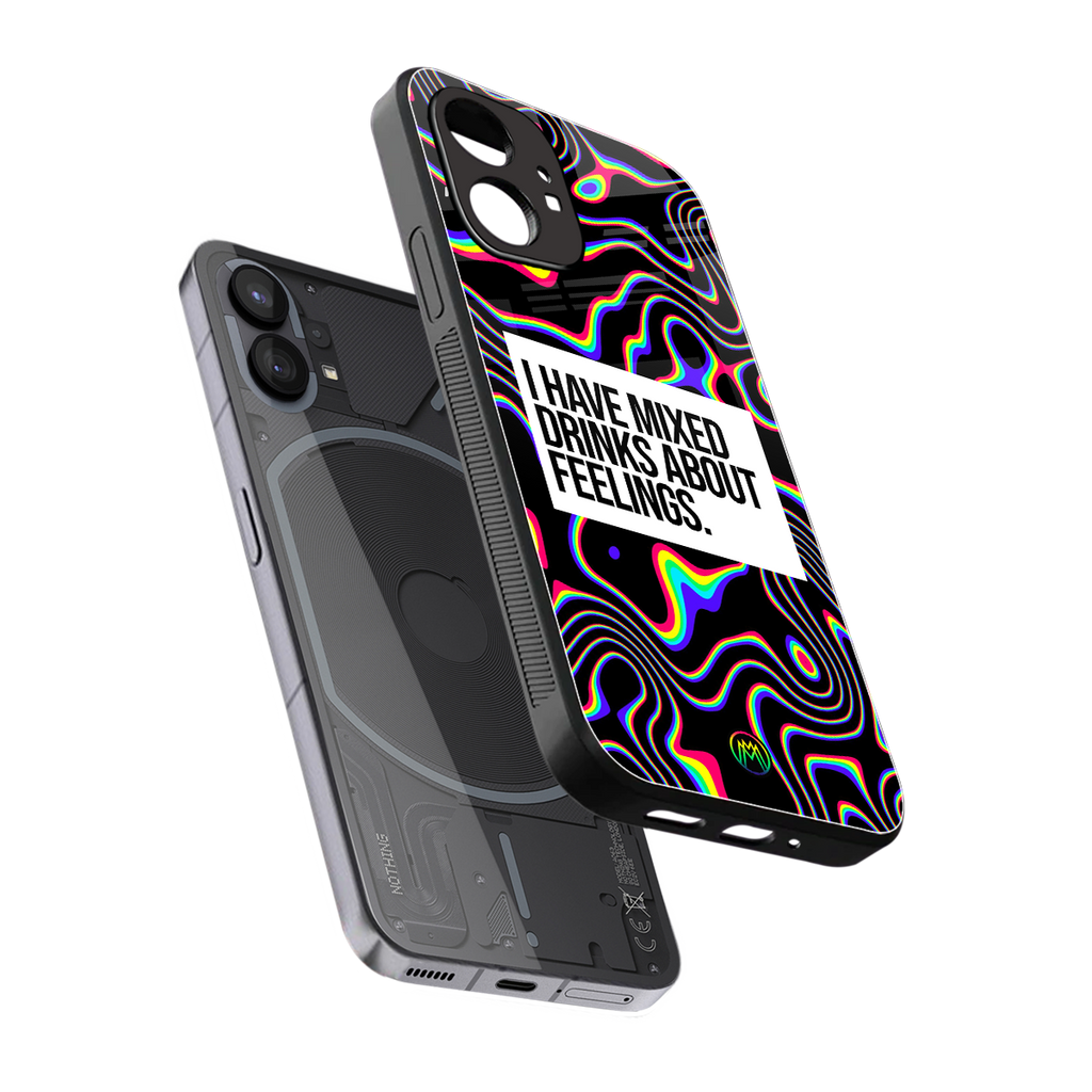 mixed emotions back phone cover | glass case for nothing phone 1