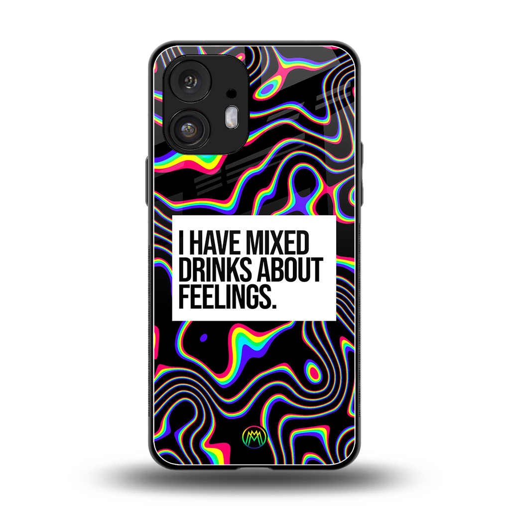 mixed emotions back phone cover | glass case for nothing phone 2