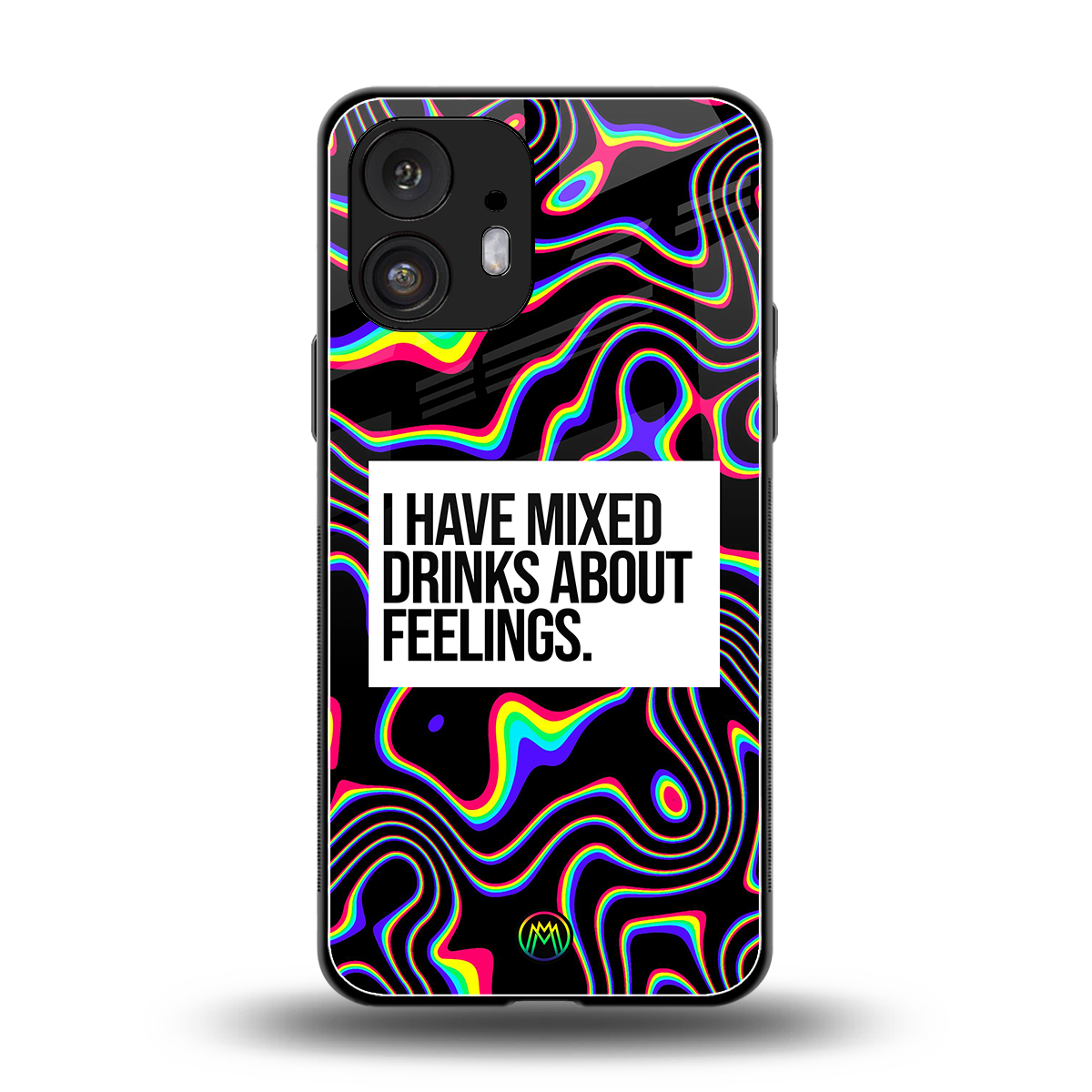 mixed emotions back phone cover | glass case for nothing phone 2
