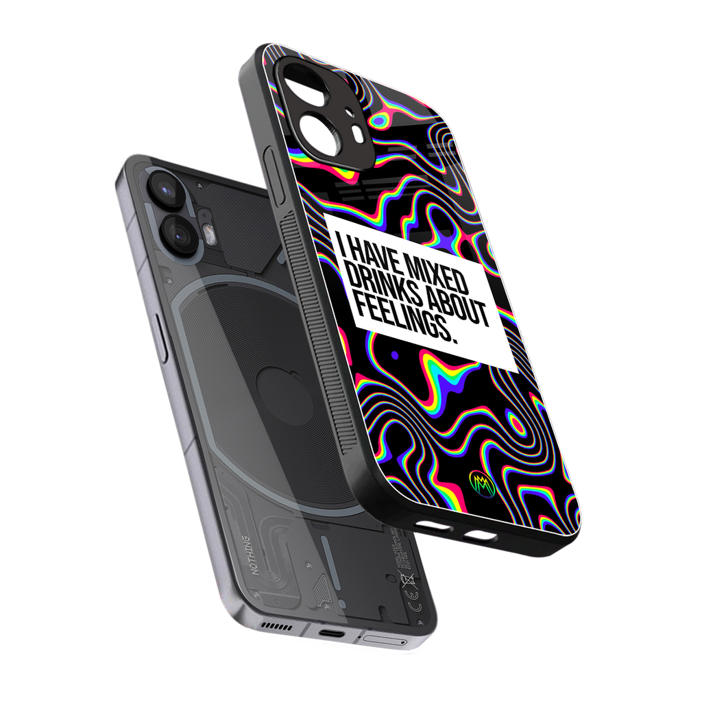 mixed emotions back phone cover | glass case for nothing phone 2