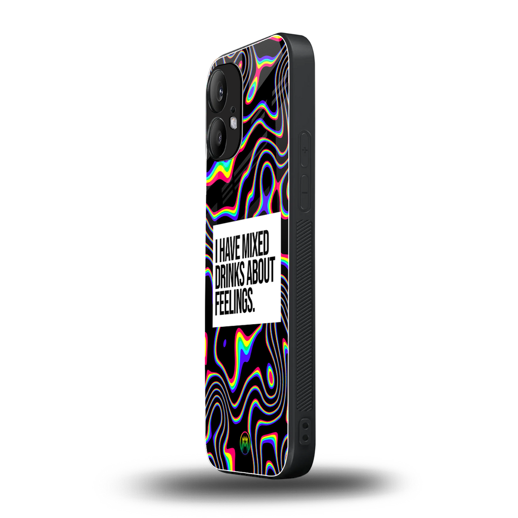 mixed emotions back phone cover | glass case for nothing phone 2