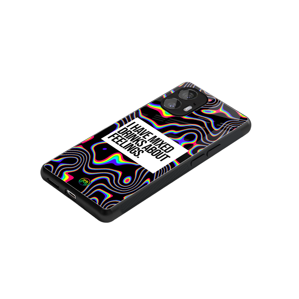 mixed emotions back phone cover | glass case for nothing phone 2