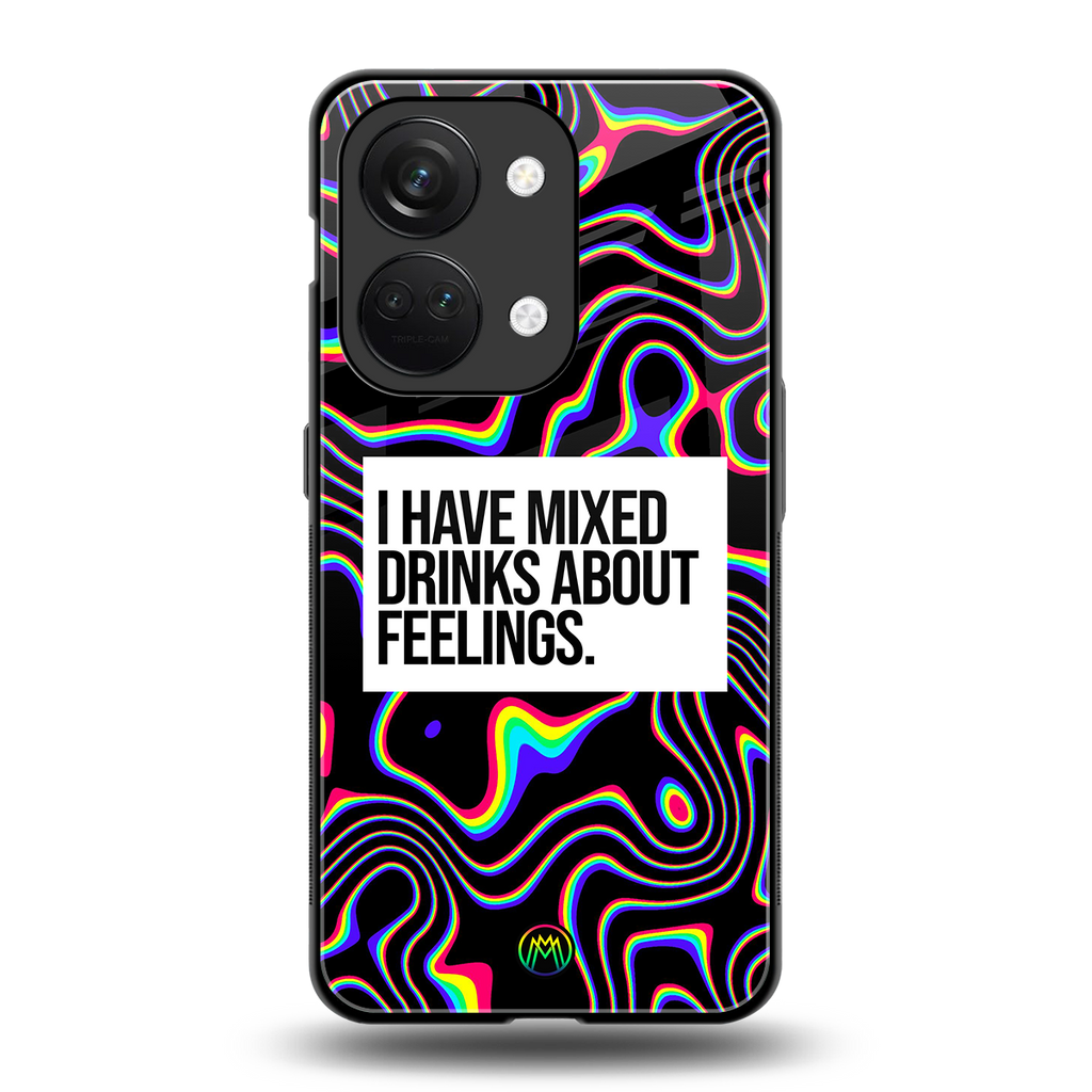 mixed emotions back phone cover | glass case for oneplus nord 3