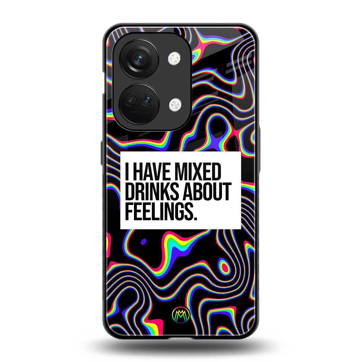 mixed emotions back phone cover | glass case for oneplus nord 3
