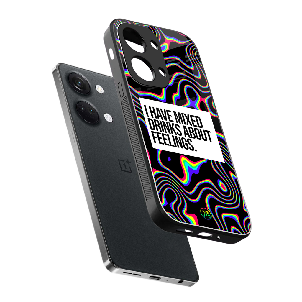 mixed emotions back phone cover | glass case for oneplus nord 3