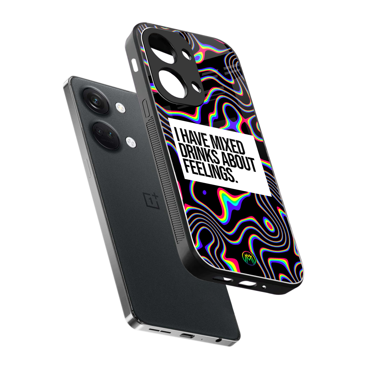 mixed emotions back phone cover | glass case for oneplus nord 3