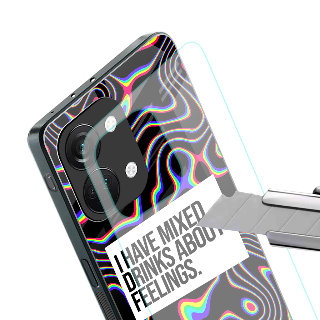 mixed emotions back phone cover | glass case for oneplus nord 3