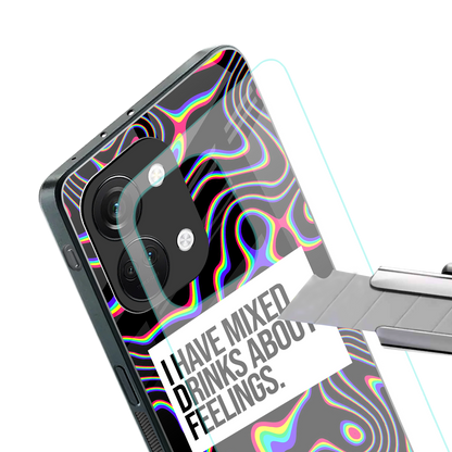 mixed emotions back phone cover | glass case for oneplus nord 3