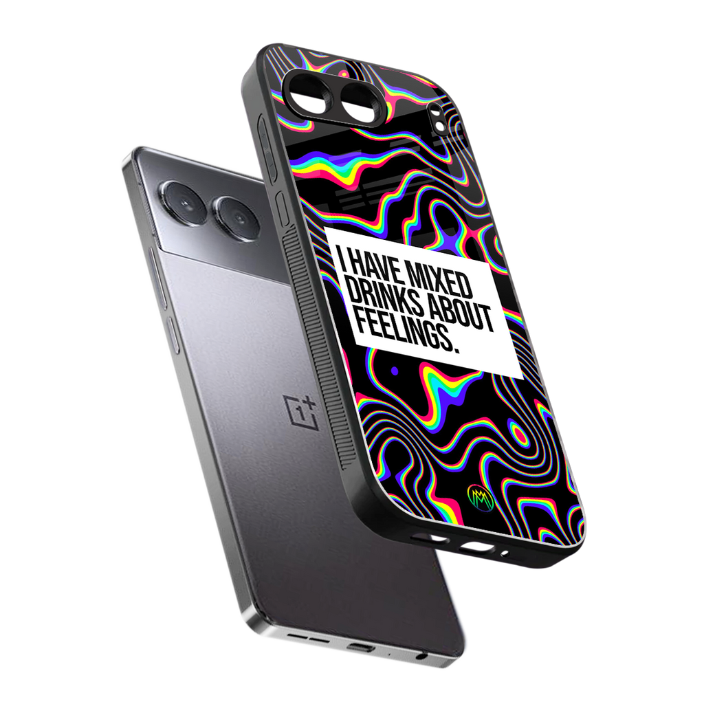 mixed emotions back phone cover | glass case for oneplus nord 4