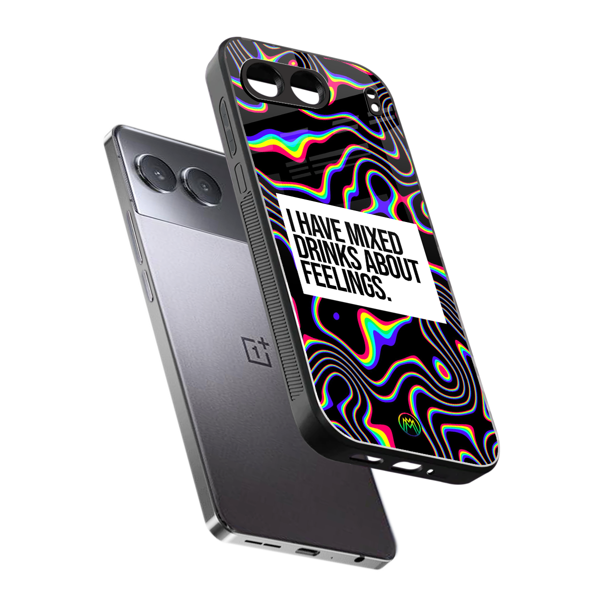 mixed emotions back phone cover | glass case for oneplus nord 4