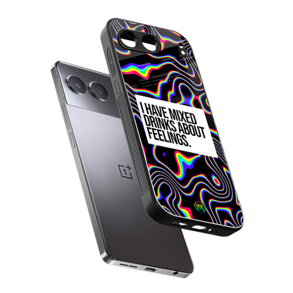 mixed emotions back phone cover | glass case for oneplus nord 4
