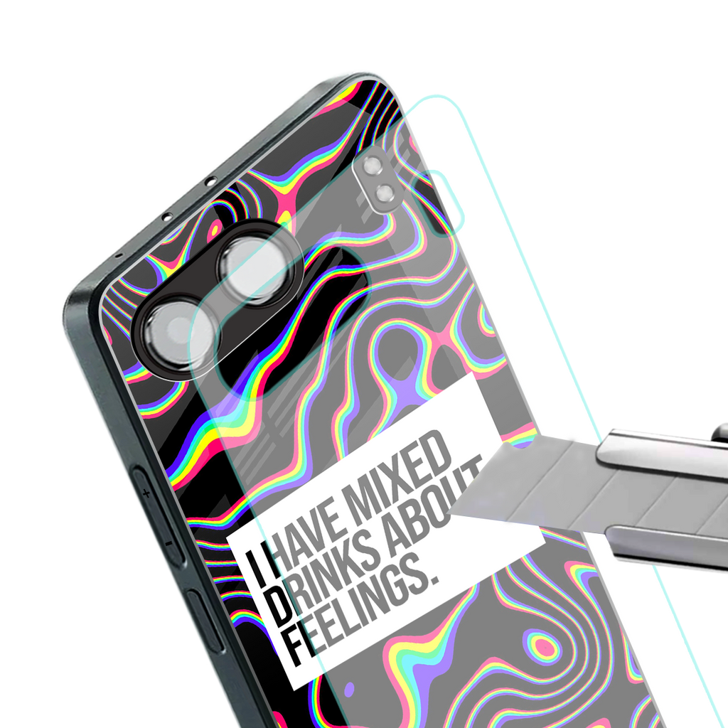 mixed emotions back phone cover | glass case for oneplus nord 4