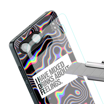 mixed emotions back phone cover | glass case for oneplus nord 4