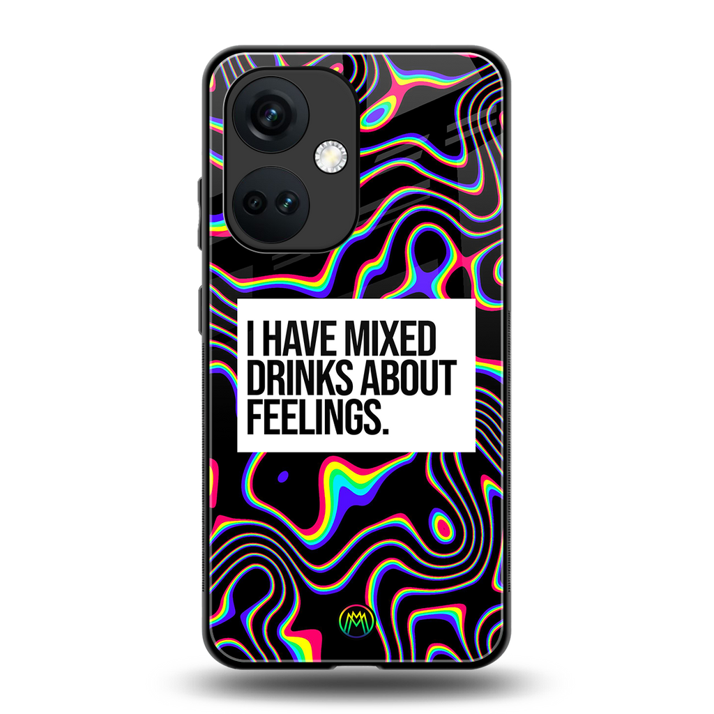 mixed emotions back phone cover | glass case for oneplus nord ce 3