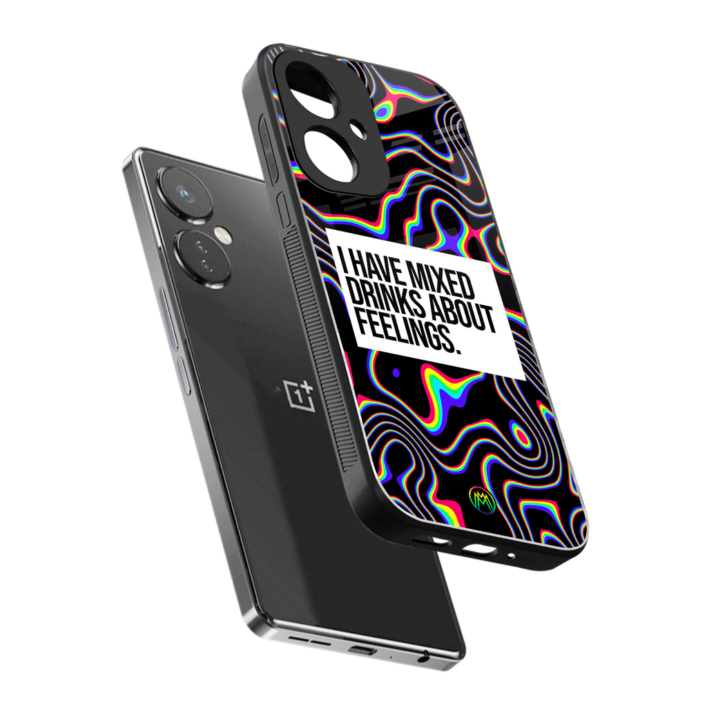 mixed emotions back phone cover | glass case for oneplus nord ce 3