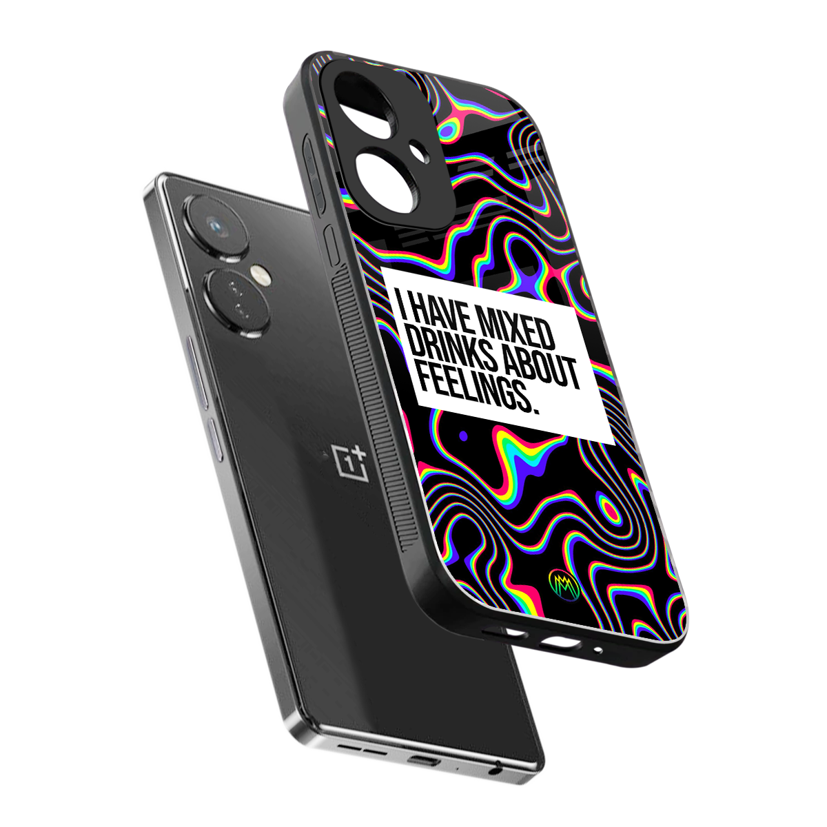 mixed emotions back phone cover | glass case for oneplus nord ce 3