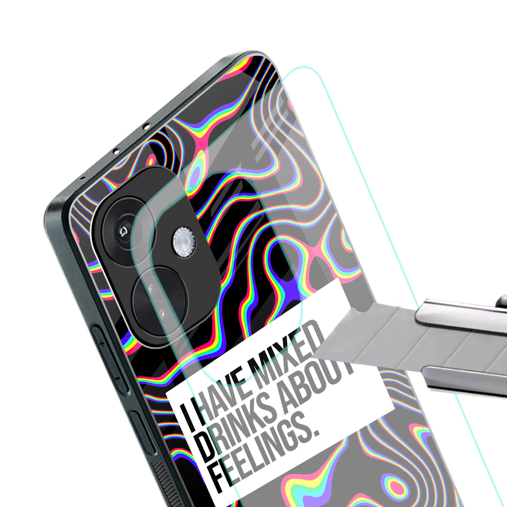 mixed emotions back phone cover | glass case for oneplus nord ce 3