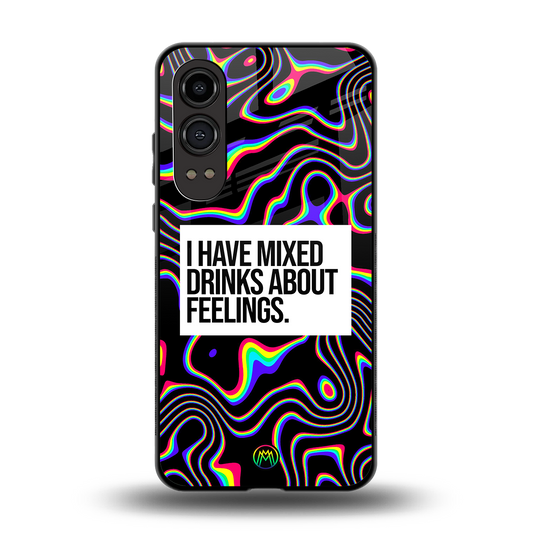 mixed emotions back phone cover | glass case for oneplus nord ce 4 lite