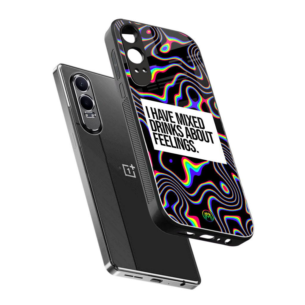 mixed emotions back phone cover | glass case for oneplus nord ce 4 lite