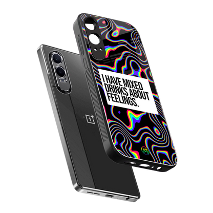 mixed emotions back phone cover | glass case for oneplus nord ce 4 lite