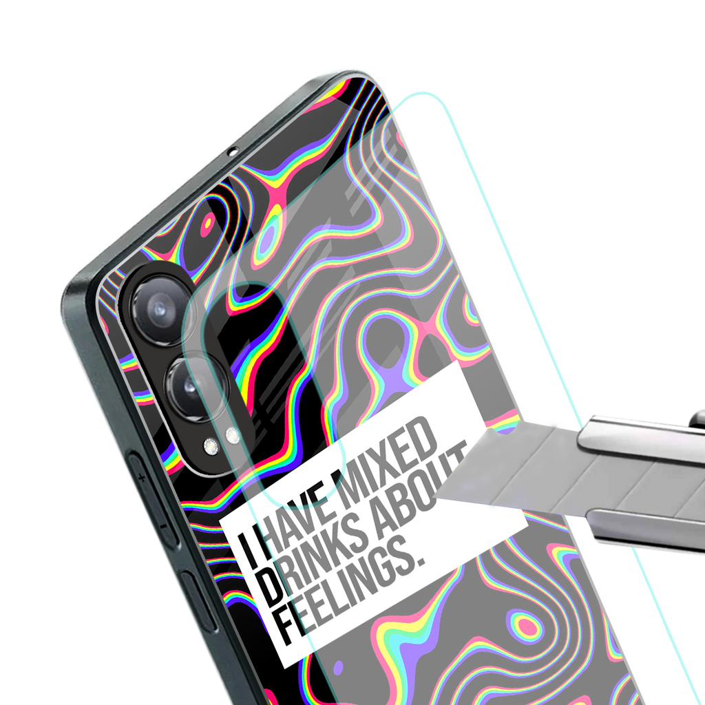 mixed emotions back phone cover | glass case for oneplus nord ce 4 lite