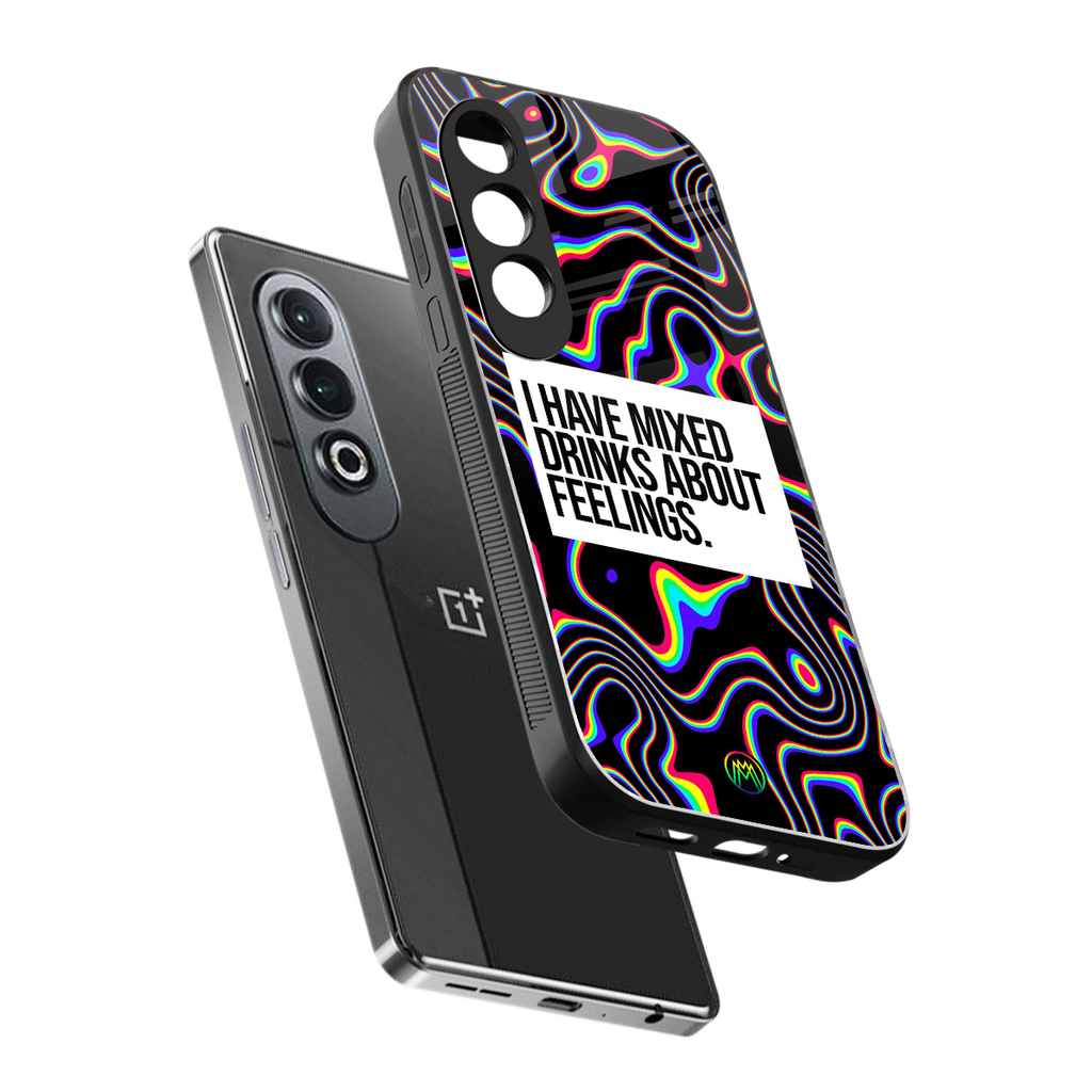 mixed emotions back phone cover | glass case for oneplus nord ce 4