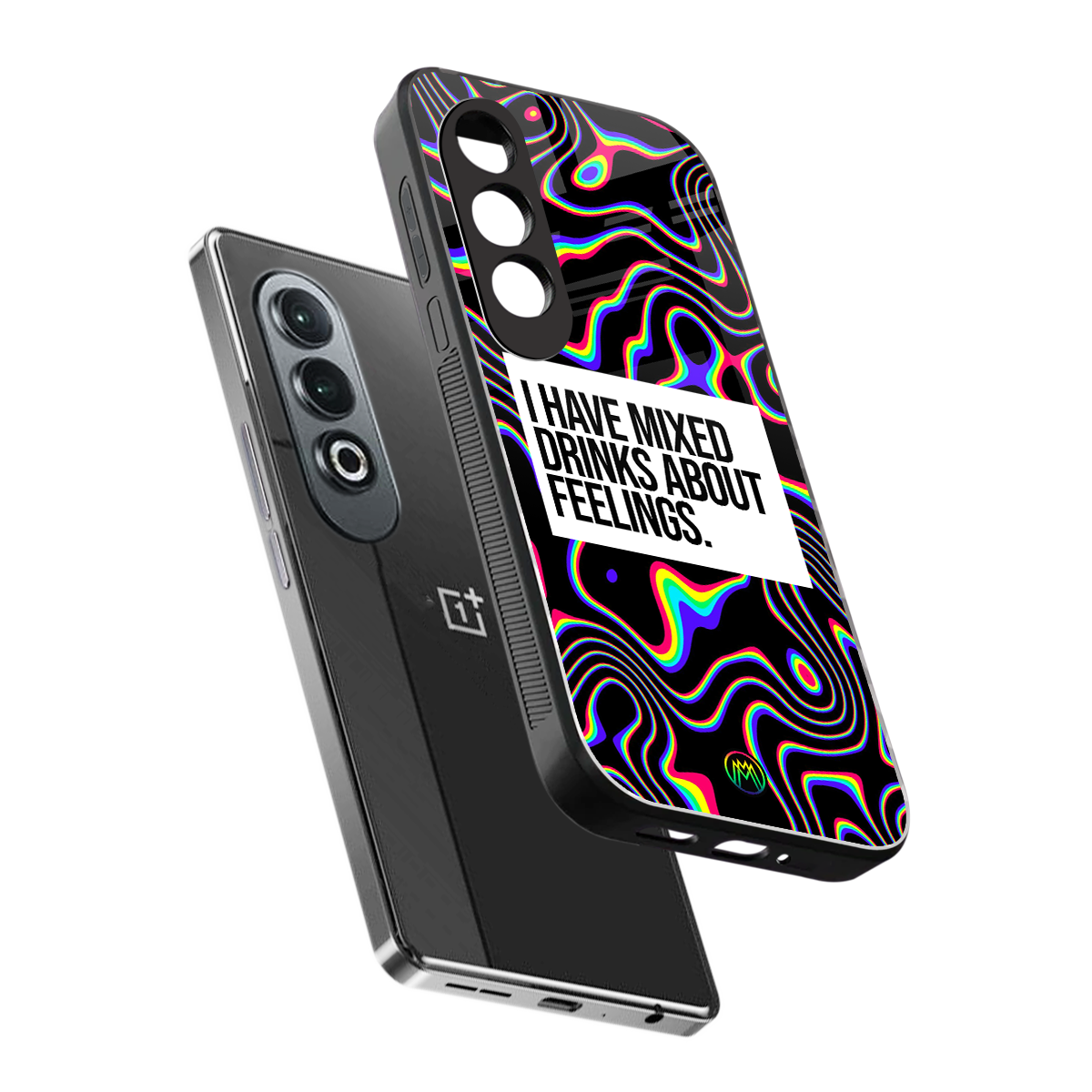 mixed emotions back phone cover | glass case for oneplus nord ce 4