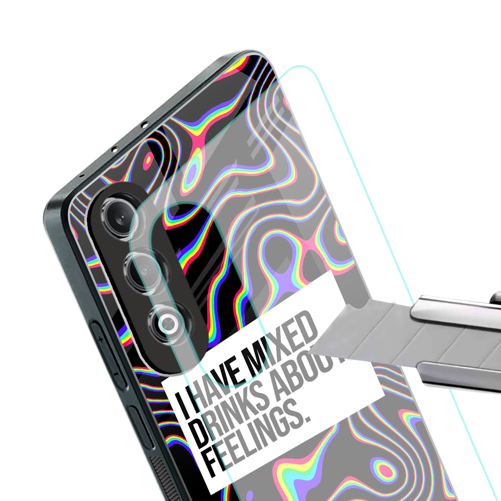 mixed emotions back phone cover | glass case for oneplus nord ce 4