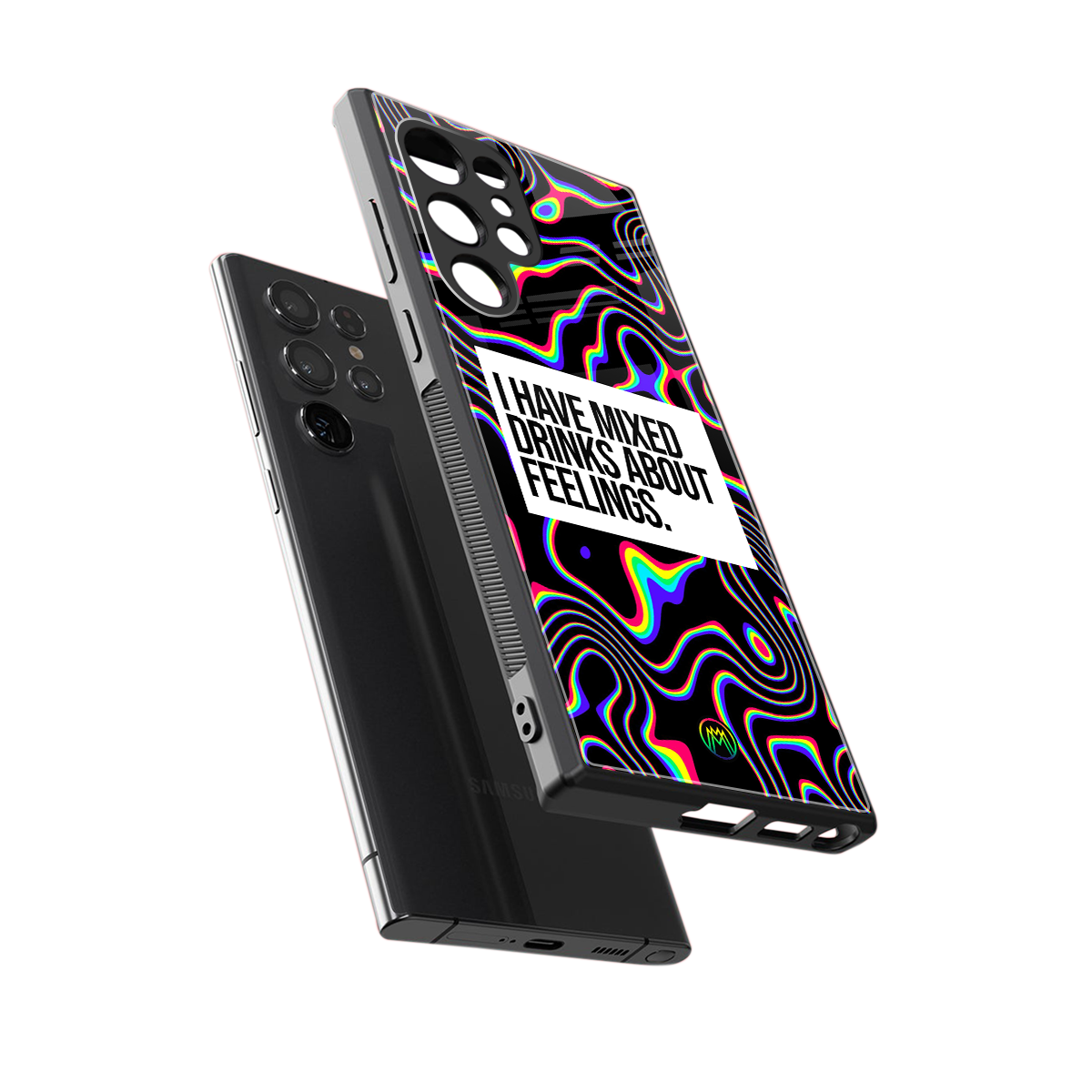 mixed emotions back phone cover | glass case for samsung galaxy s24 ultra