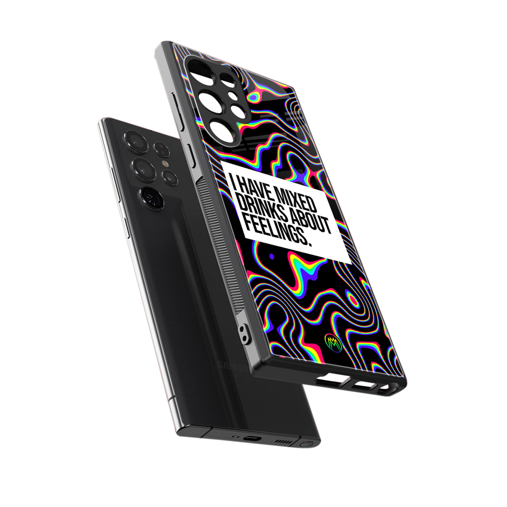 mixed emotions back phone cover | glass case for samsung galaxy s23 ultra