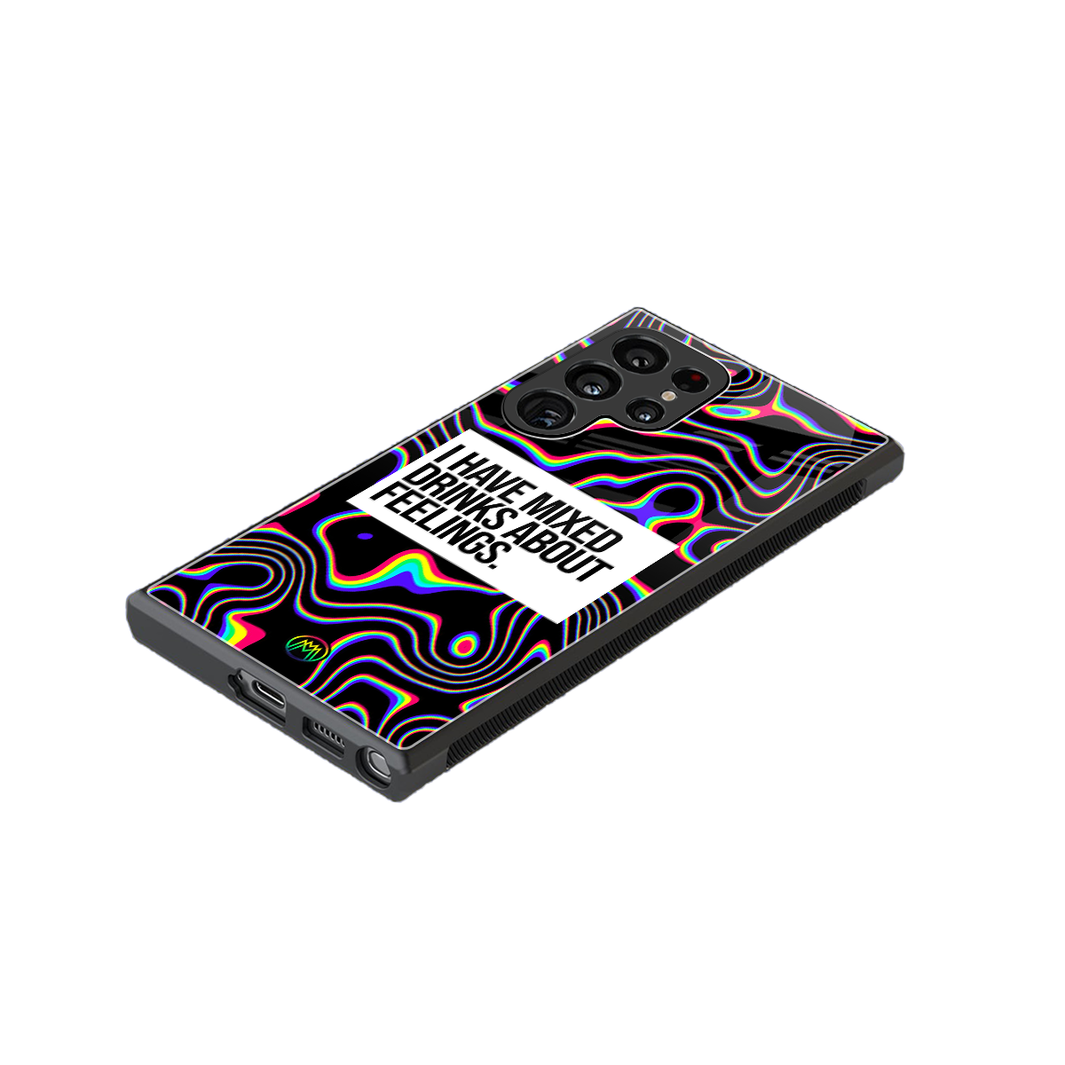 mixed emotions back phone cover | glass case for samsung galaxy s23 ultra