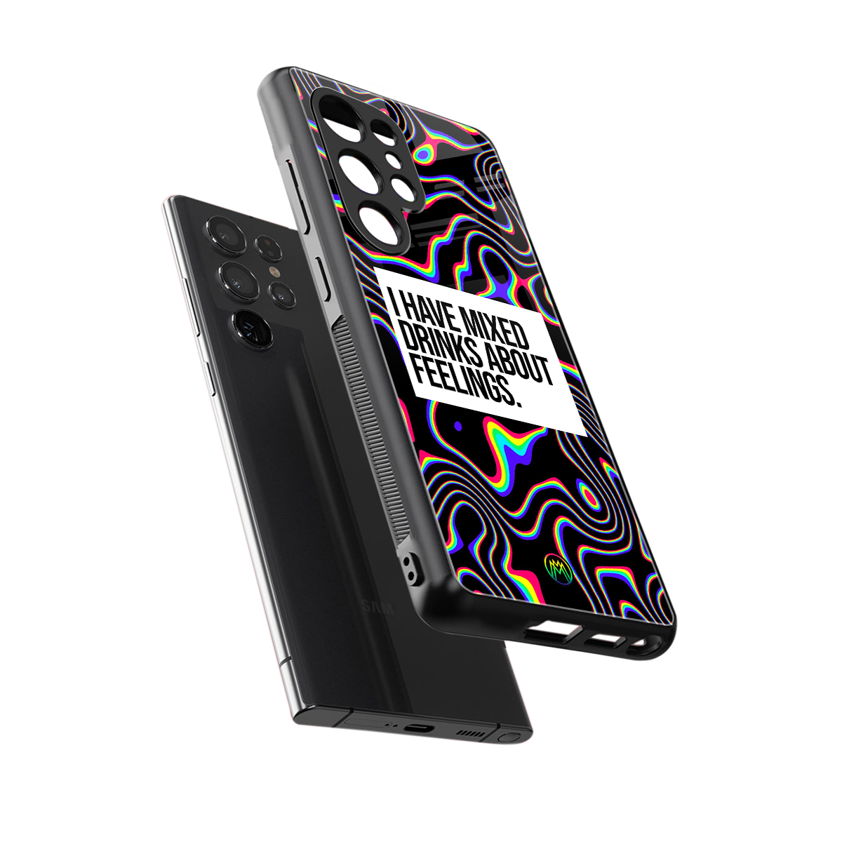 mixed emotions back phone cover | glass case for samsung galaxy s25 ultra