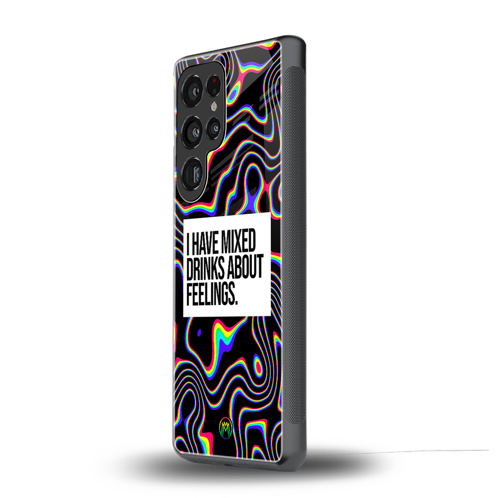 mixed emotions back phone cover | glass case for samsung galaxy s25 ultra