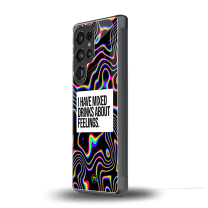 mixed emotions back phone cover | glass case for samsung galaxy s25 ultra