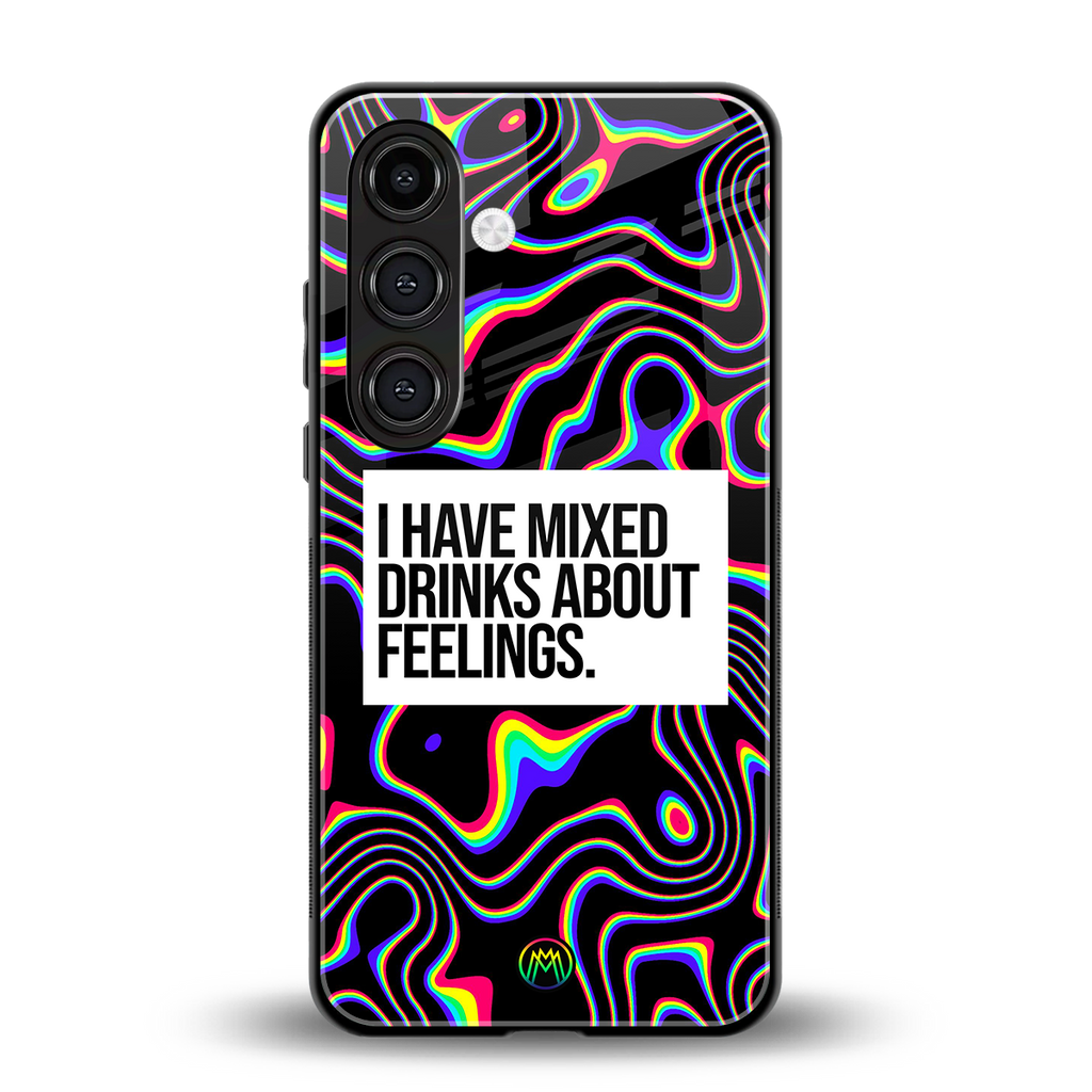 mixed emotions back phone cover | glass case for samsung galaxy s24 fe