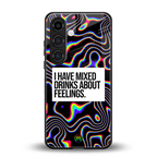 mixed emotions back phone cover | glass case for samsung galaxy s24 fe