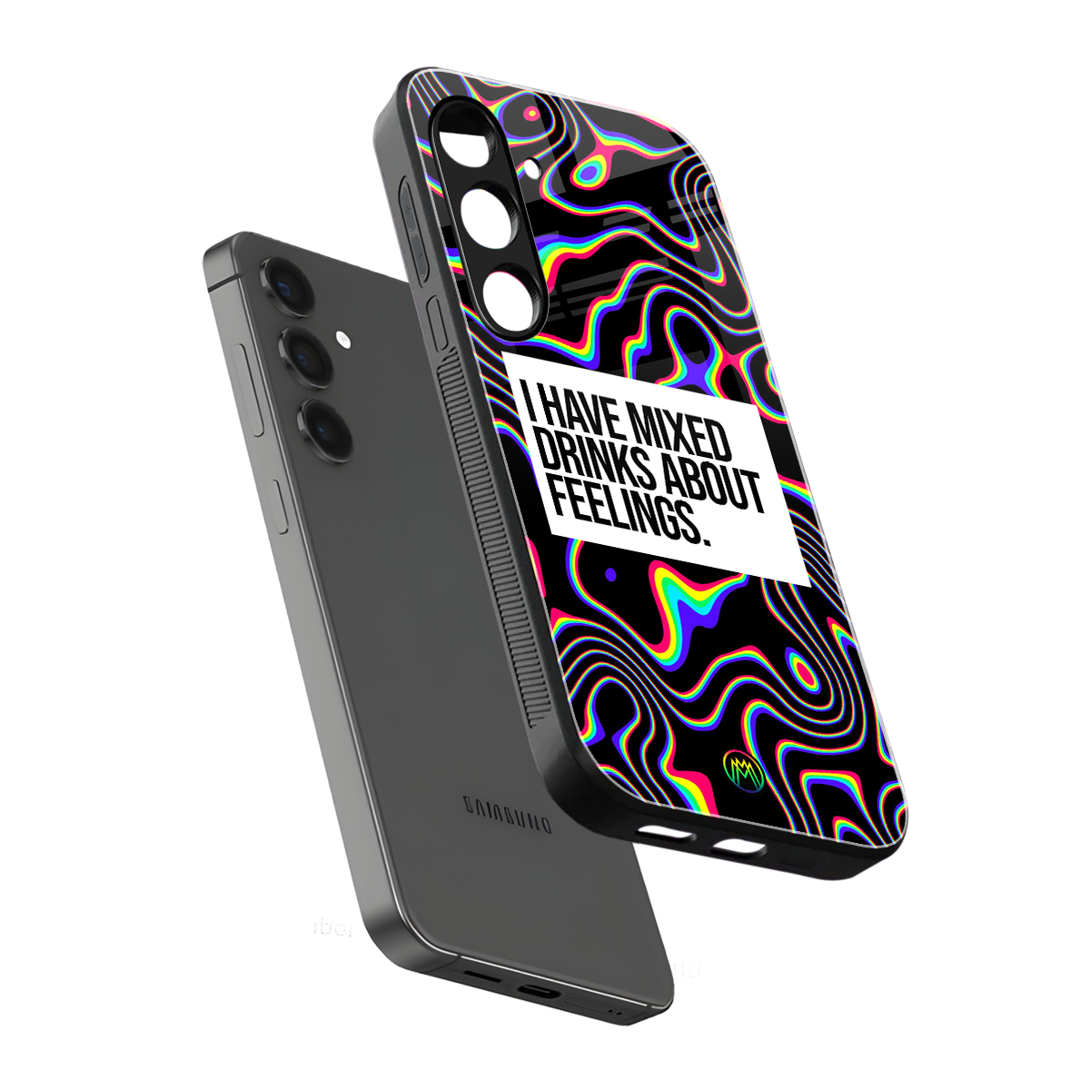 mixed emotions back phone cover | glass case for samsung galaxy s24 plus