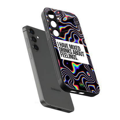 mixed emotions back phone cover | glass case for samsung galaxy s24 plus