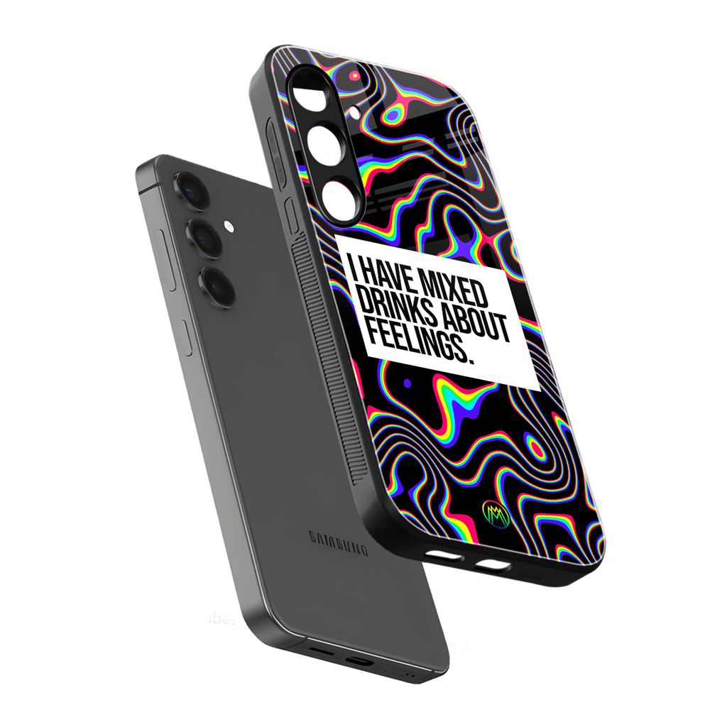 mixed emotions back phone cover | glass case for samsung galaxy s24 fe