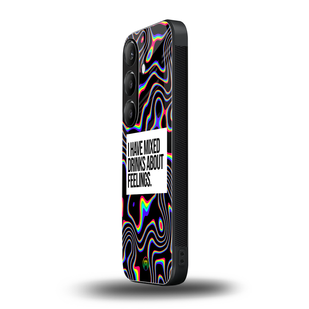 mixed emotions back phone cover | glass case for samsung galaxy s24 fe
