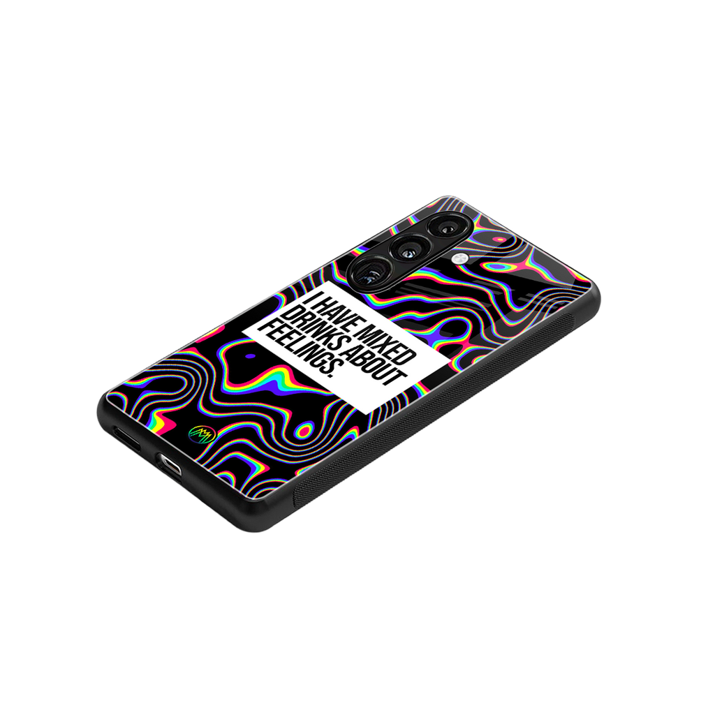mixed emotions back phone cover | glass case for samsung galaxy s24 fe