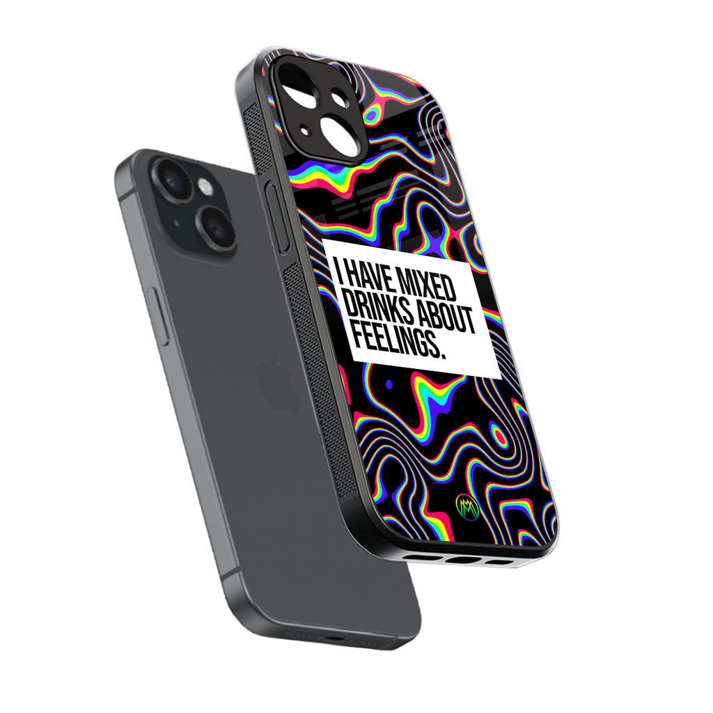 mixed emotions back phone cover | glass case for iphone 15