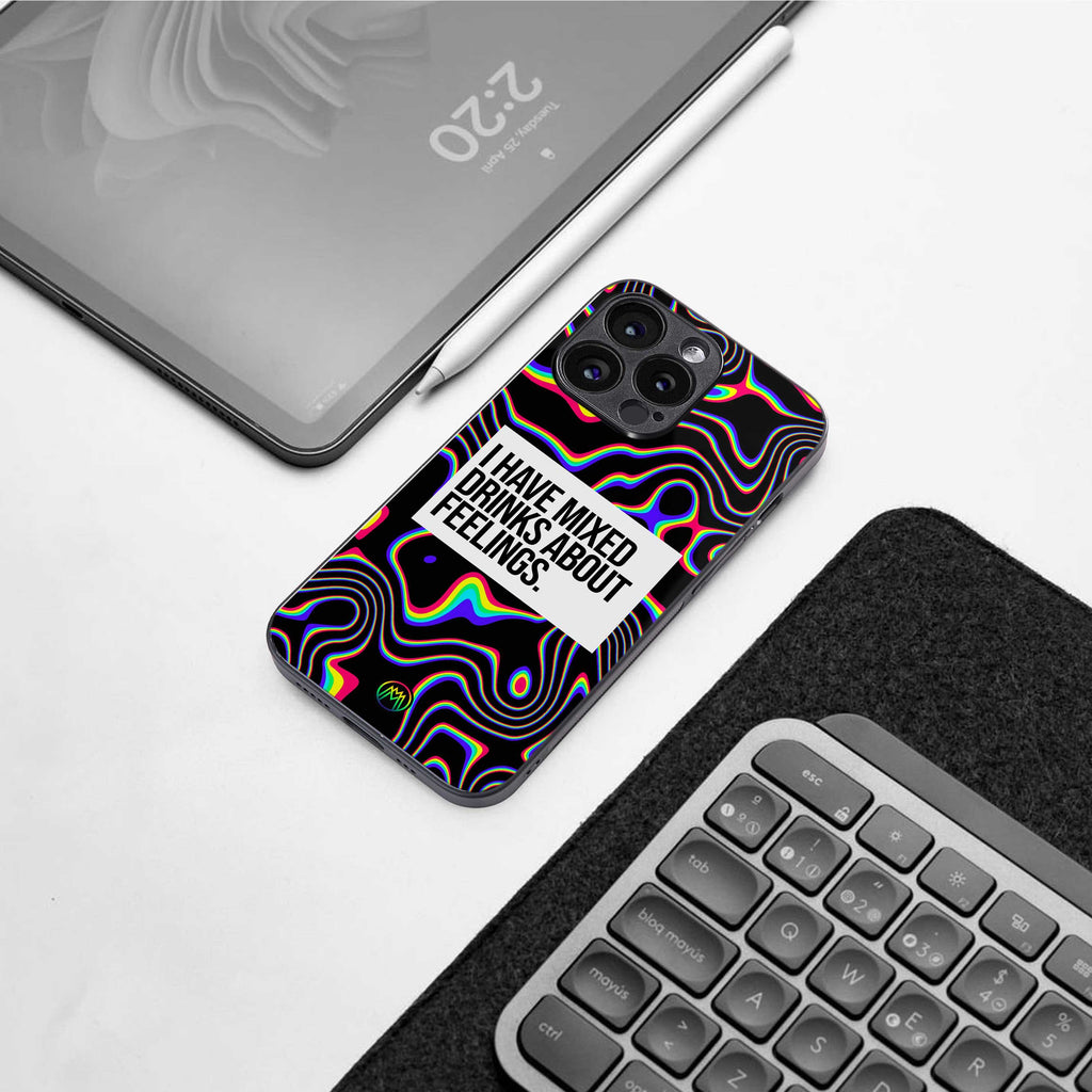 mixed emotions back phone cover | glass case for samsung galaxy s25