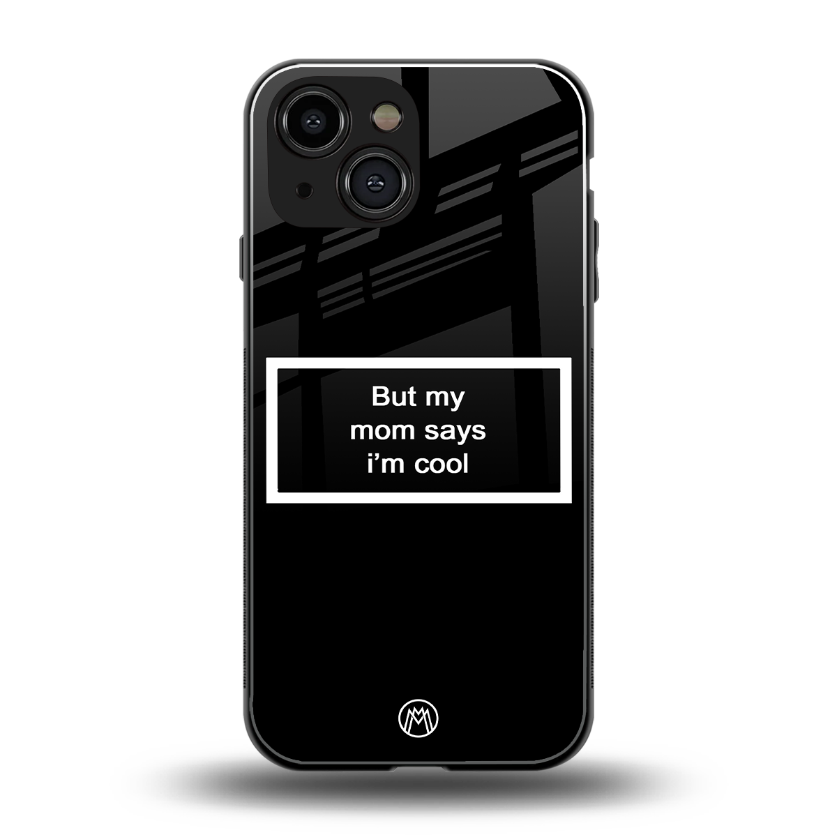 mom says i'm cool black back phone cover | glass case for iphone 13 mini