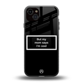 mom says i'm cool black back phone cover | glass case for iphone 15 plus